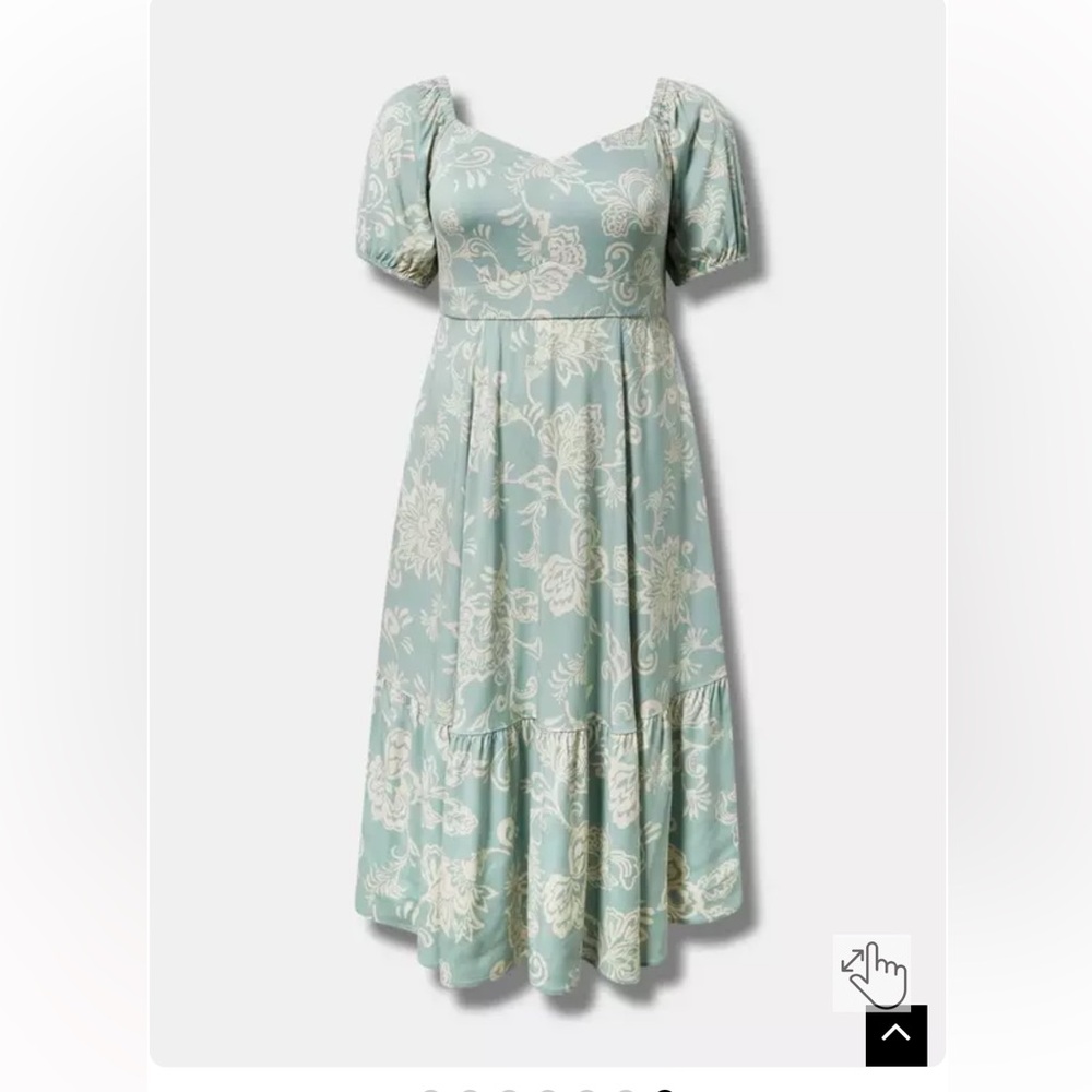 Torrid Mint Green Floral Midi Dress
